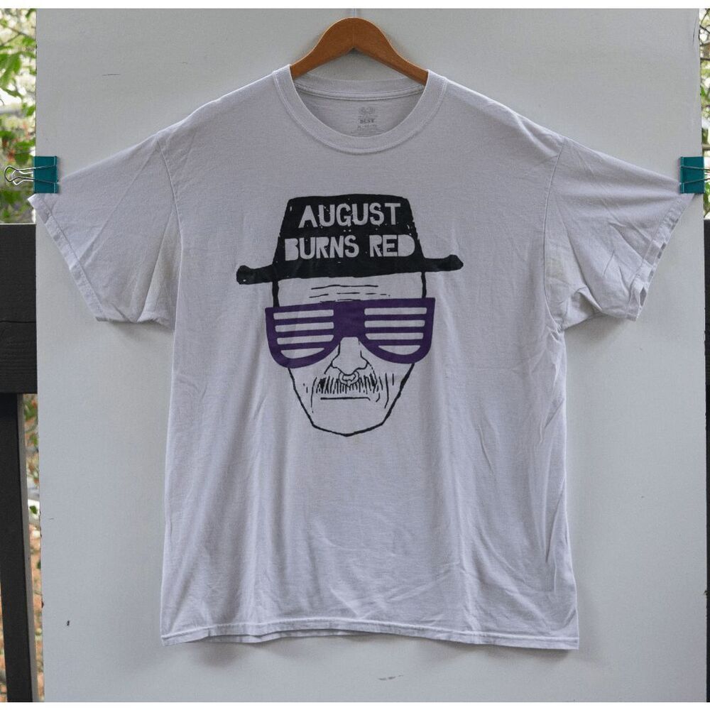 August‎ Burns Red Heisenberg Breaking Bad T-Shirt White Size XL Thrashed Style